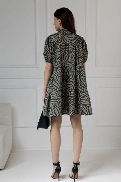 WUALAA Women - Sukienka damska CINDY Zebra Khaki