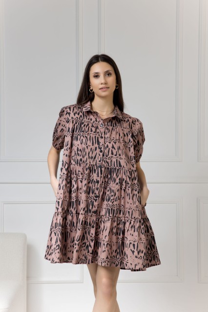 WUALAA Women - Sukienka damska CINDY Safari Dusty Pink