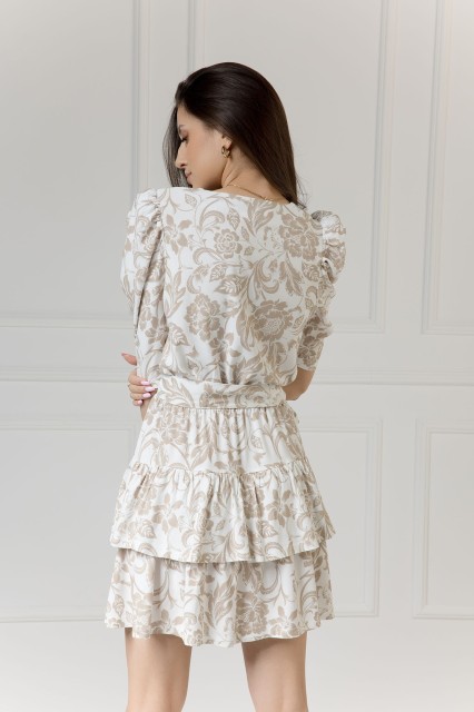 WUALAA Women - Sukienka damska HARPER Rustic Symphony Latte/White