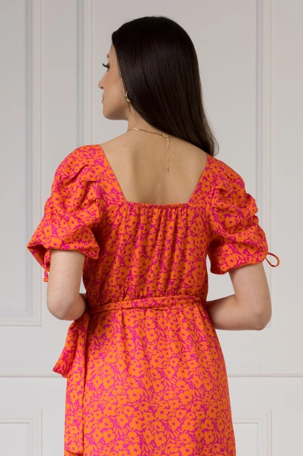 WUALAA Women - Sukienka midi KELLY Neon Flowers