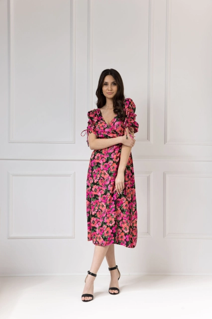 WUALAA Women - Sukienka midi KELLY Exotic Garden