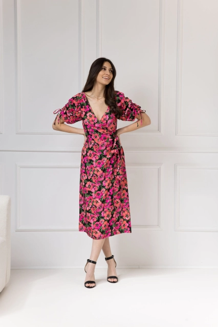 WUALAA Women - Sukienka midi KELLY Exotic Garden