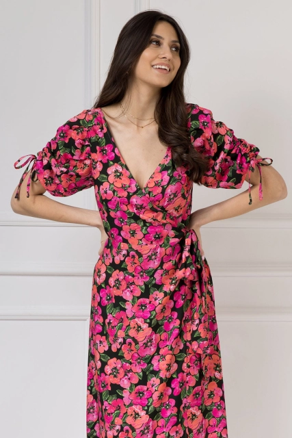 WUALAA Women - Sukienka midi KELLY Exotic Garden
