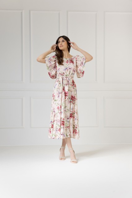 WUALAA Women - Sukienka damska midi SANVI Romantic Flowers