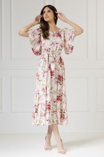 WUALAA Women - Sukienka damska midi SANVI Romantic Flowers