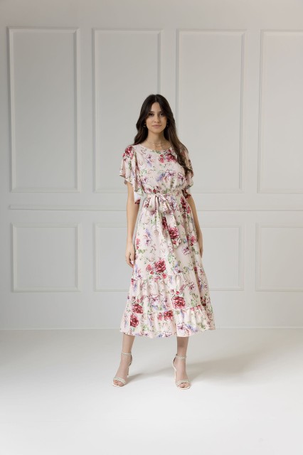 WUALAA Women - Sukienka damska midi SANVI Romantic Flowers