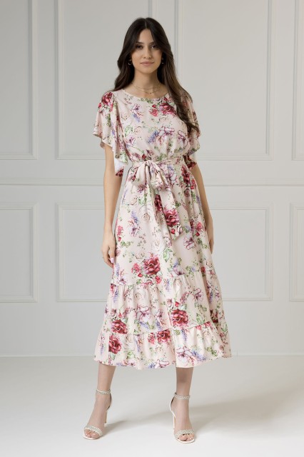 WUALAA Women - Sukienka damska midi SANVI Romantic Flowers