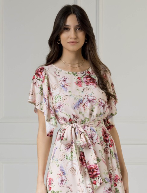 WUALAA Women - Sukienka damska midi SANVI Romantic Flowers