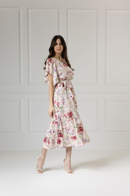 WUALAA Women - Sukienka damska midi SANVI Romantic Flowers