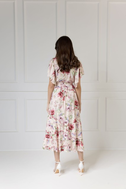 WUALAA Women - Sukienka damska midi SANVI Romantic Flowers