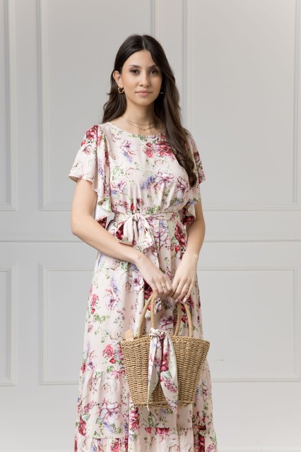 WUALAA Women - Sukienka damska midi SANVI Romantic Flowers