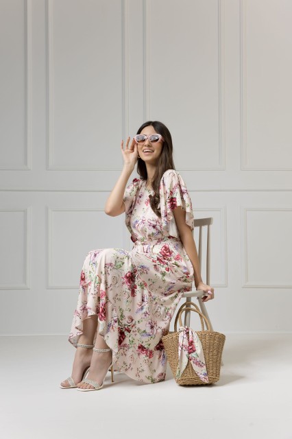 WUALAA Women - Sukienka damska midi SANVI Romantic Flowers