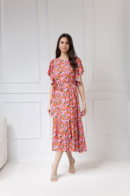 WUALAA Women - Sukienka damska midi SANVI Floral Delight