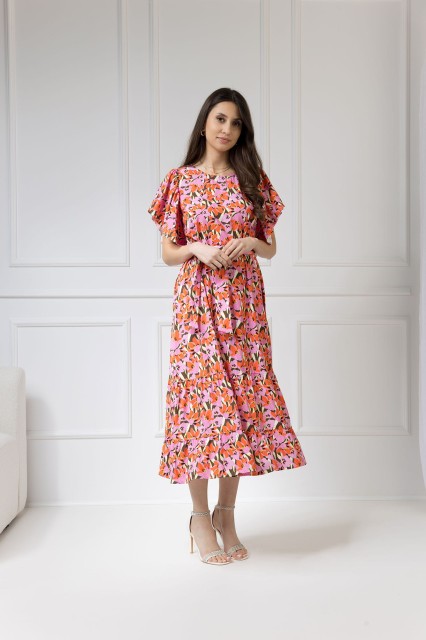 WUALAA Women - Sukienka damska midi SANVI Floral Delight