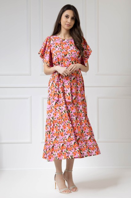 WUALAA Women - Sukienka damska midi SANVI Floral Delight