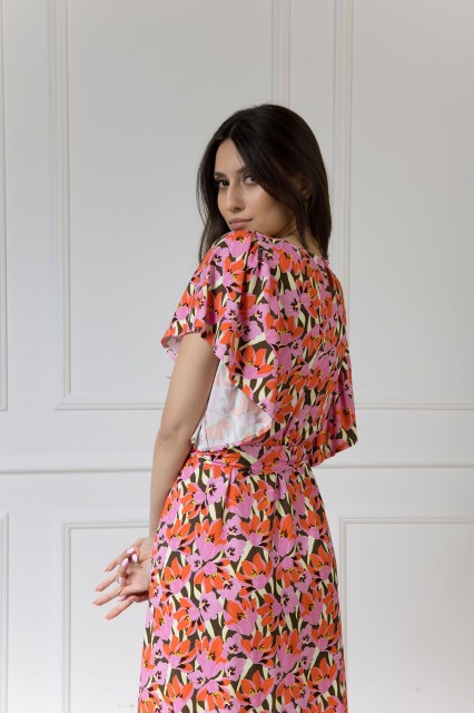 WUALAA Women - Sukienka damska midi SANVI Floral Delight