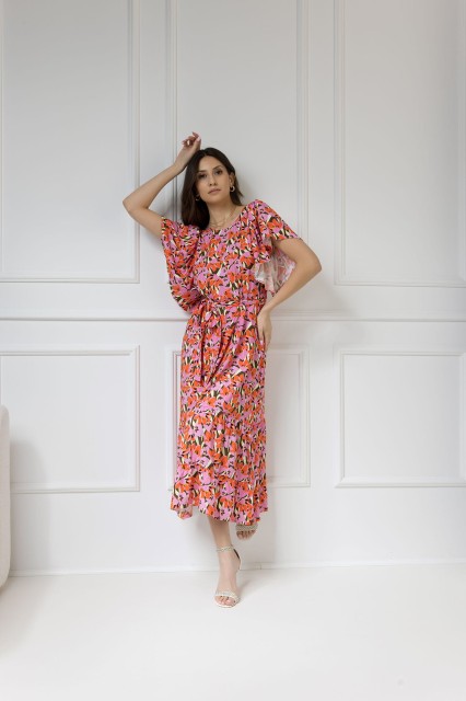 WUALAA Women - Sukienka damska midi SANVI Floral Delight