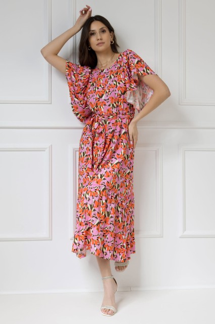 WUALAA Women - Sukienka damska midi SANVI Floral Delight