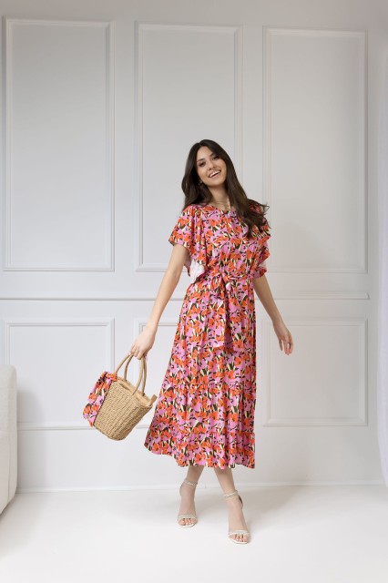 WUALAA Women - Sukienka damska midi SANVI Floral Delight