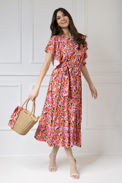 WUALAA Women - Sukienka damska midi SANVI Floral Delight