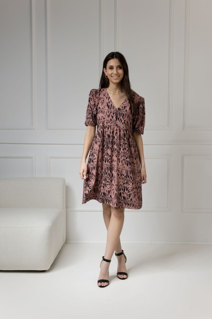 WUALAA Women - Sukienka damska Emily Safari Dusty Pink