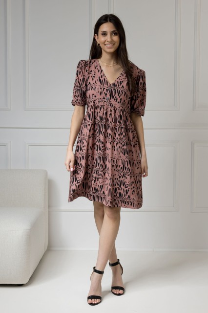 WUALAA Women - Sukienka damska Emily Safari Dusty Pink