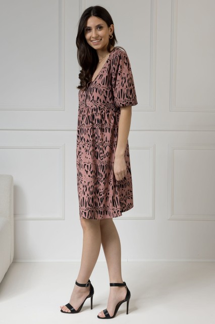 WUALAA Women - Sukienka damska Emily Safari Dusty Pink