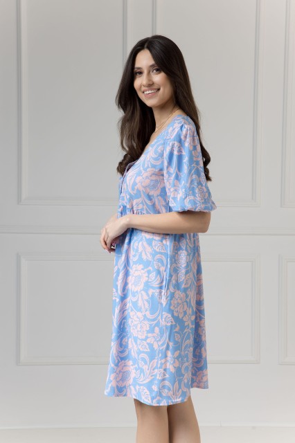 WUALAA Women - Sukienka damska Emily Rustic Symphony Blue/Apricot