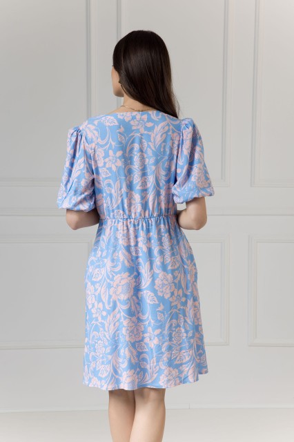 WUALAA Women - Sukienka damska Emily Rustic Symphony Blue/Apricot