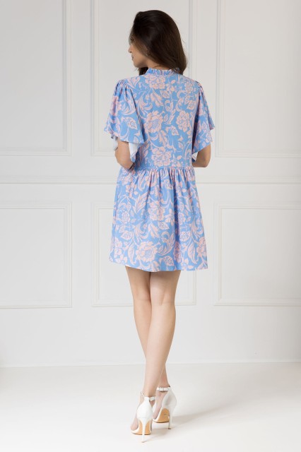 WUALAA Women - Sukienka damska SARA Rustic Symphony Blue/Apricot