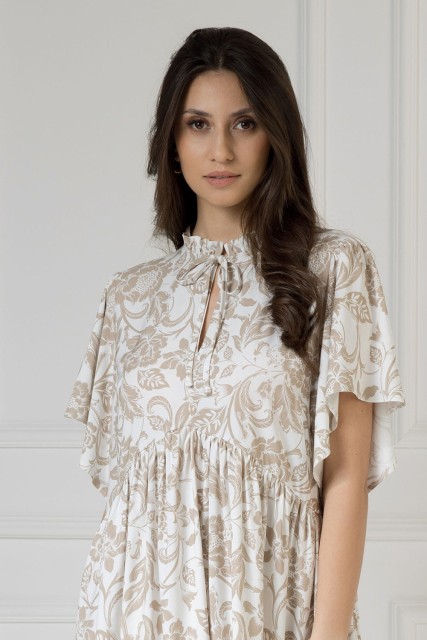 WUALAA Women - Sukienka damska SARA Rustic Symphony Latte/White