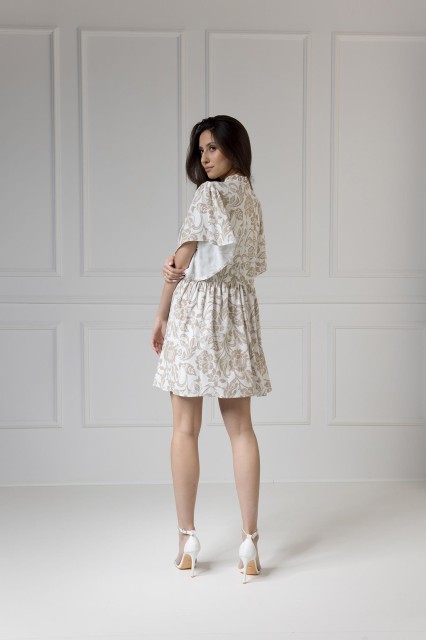 WUALAA Women - Sukienka damska SARA Rustic Symphony Latte/White