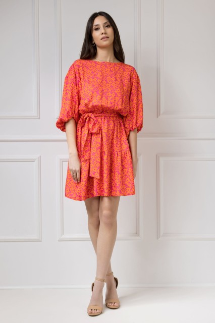 WUALAA Women - Sukienka damska OLIVIA Neon Flowers