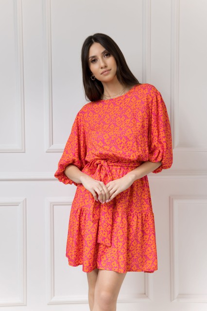 WUALAA Women - Sukienka damska OLIVIA Neon Flowers