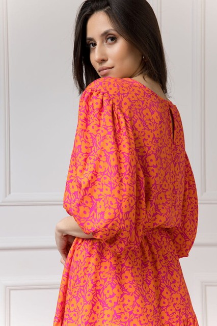 WUALAA Women - Sukienka damska OLIVIA Neon Flowers