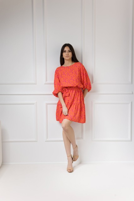 WUALAA Women - Sukienka damska OLIVIA Neon Flowers