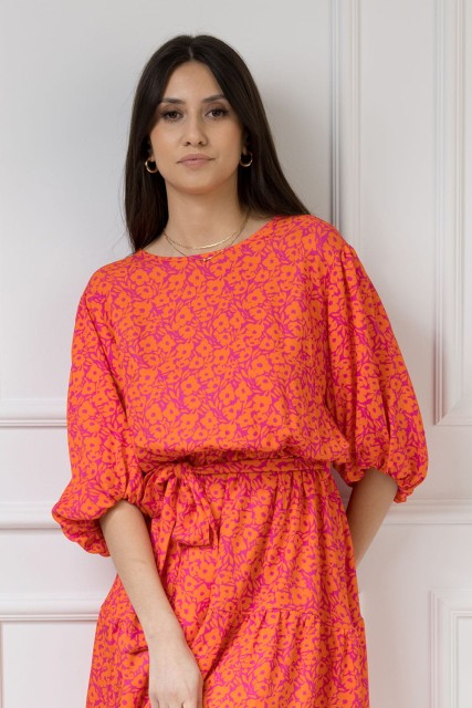 WUALAA Women - Sukienka damska OLIVIA Neon Flowers