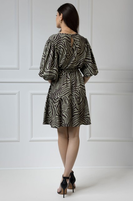 WUALAA Women - Sukienka damska OLIVIA Zebra Khaki