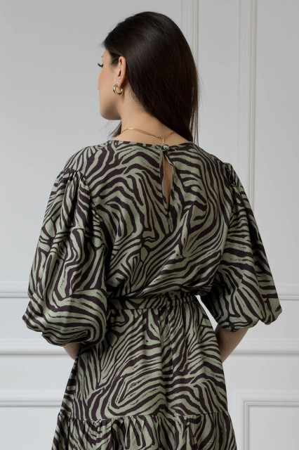 WUALAA Women - Sukienka damska OLIVIA Zebra Khaki