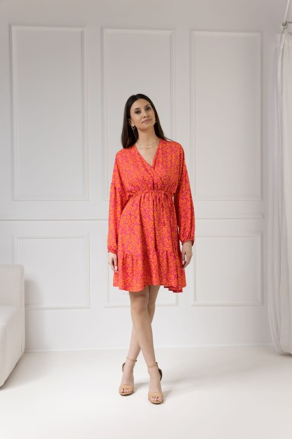 WUALAA Women - Sukienka damska Lisa Neon Flowers