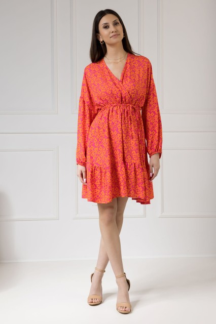 WUALAA Women - Sukienka damska Lisa Neon Flowers