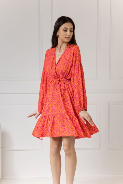 WUALAA Women - Sukienka damska Lisa Neon Flowers