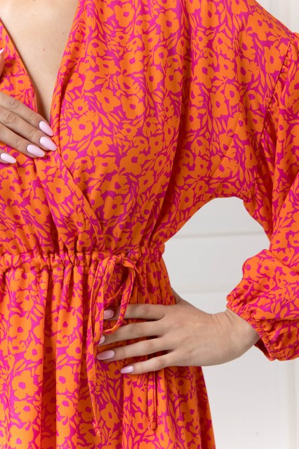 WUALAA Women - Sukienka damska Lisa Neon Flowers