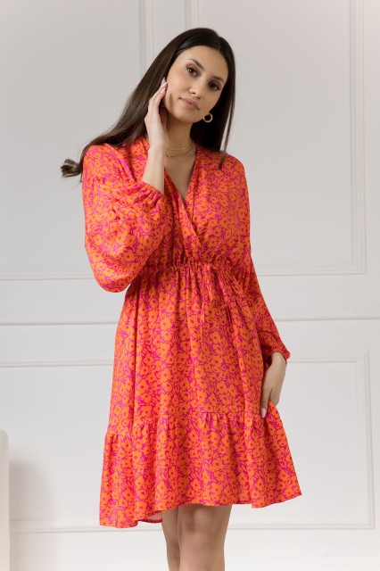 WUALAA Women - Sukienka damska Lisa Neon Flowers