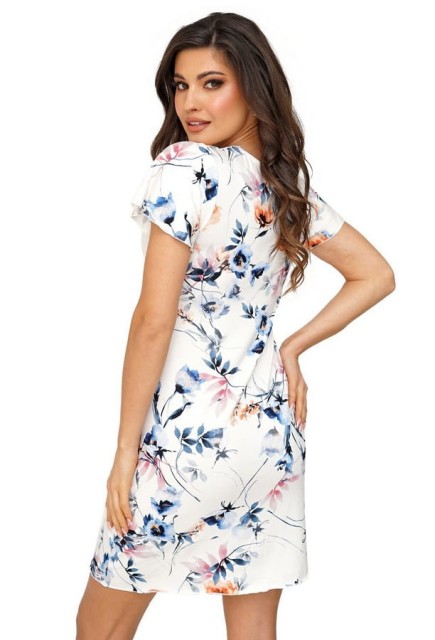 Subtelan koszula nocna z krótkim rękawem Astrid - ecru | Donna