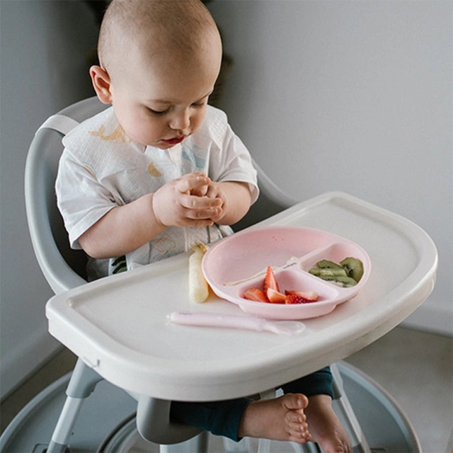 Talerzyk silikonowy z przyssawką dla niemowląt - różowy | Babyono 1482/02