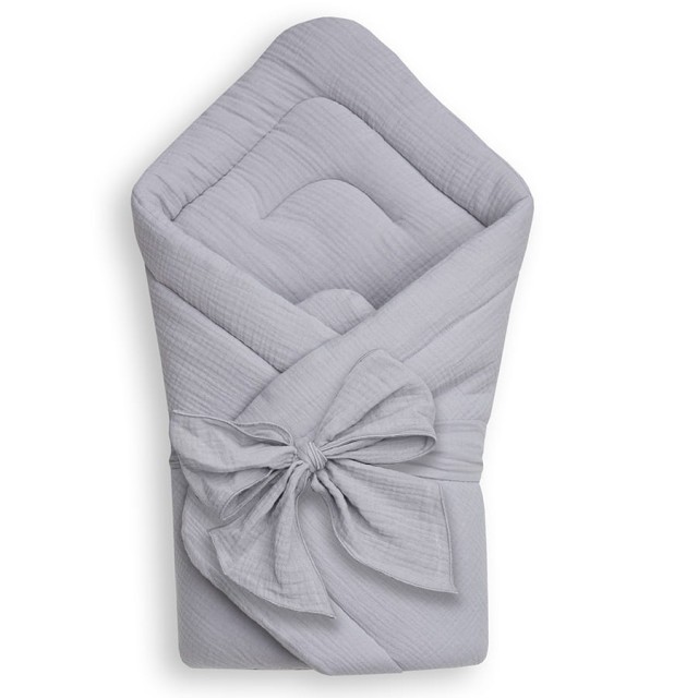 Rożek niemowlęcy muślinowy Double Gauze - Szary | Dolce Sonno