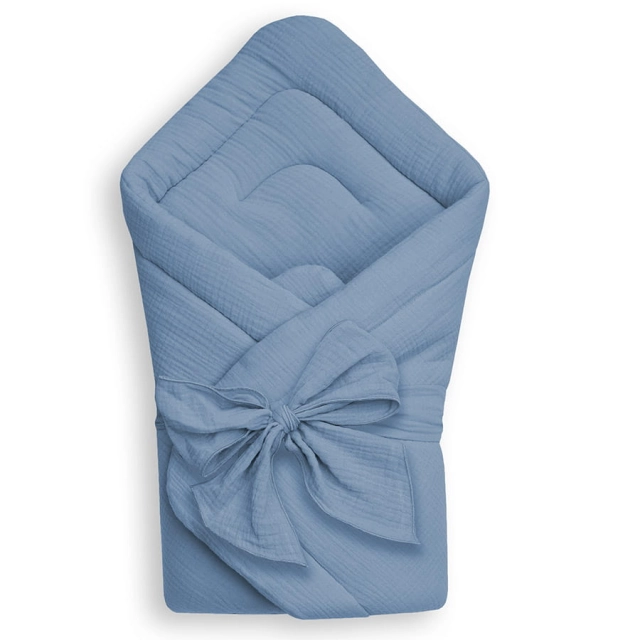 Rożek niemowlęcy muślinowy Double Gauze - Jeans | Dolce Sonno