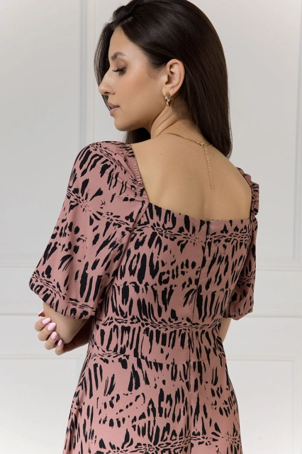 WUALAA Women - Sukienka midi CHLOE Safari Dusty Pink