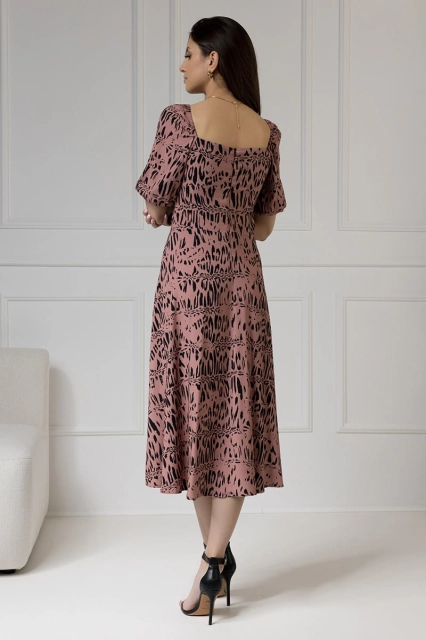 WUALAA Women - Sukienka midi CHLOE Safari Dusty Pink
